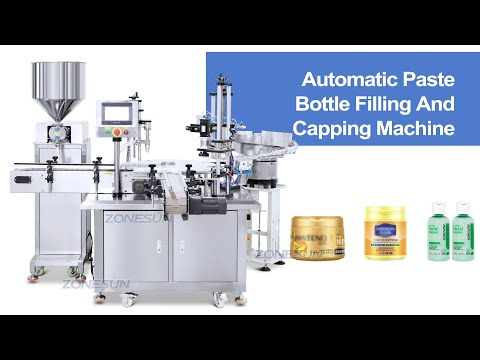 ZONESUN ZS-AFC26 Automatic Rotor Pump Cosmetic Cream Skincare Serum Hair Mask Round Bottle Monoblock Filling Capping Machine