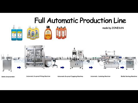 Zonesun ZS-Fal180ex Ex-Proof ServO Sticla automată Sticlă cantitativă Benzină Kerosen Umplerea Mașină de etichetare