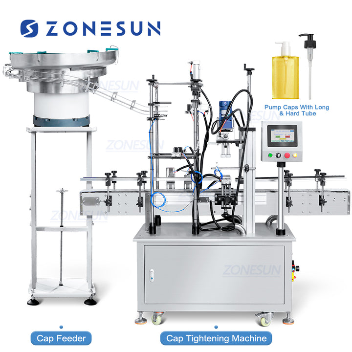 ZONESUN ZS-XG440I Automatic Dish Soap Body Washer Conditioner Dispensing Pump Caps Feeding Capping Tightening Machine