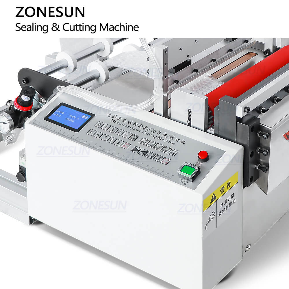 control buttons of roll film cutting sealing machine