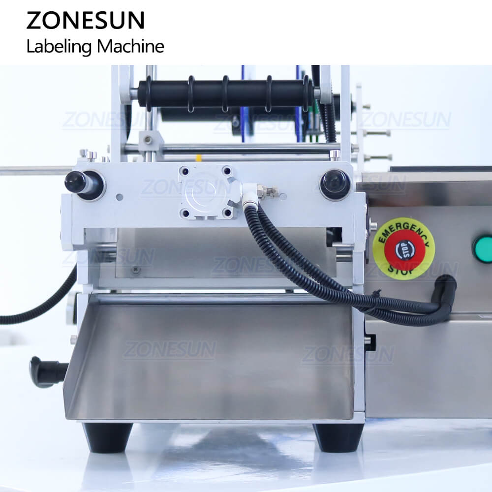 Zonesun ZS-TB101 Semi-automat mic cu sticlă rotundă mică etichetă autocolant autocolant Mașină Aplicator cu structură de încărcare pentru băuturi LOTION SHAMPOO MASEL ECHIMENT ECHIMENT ECHIMENT ECHIMENT