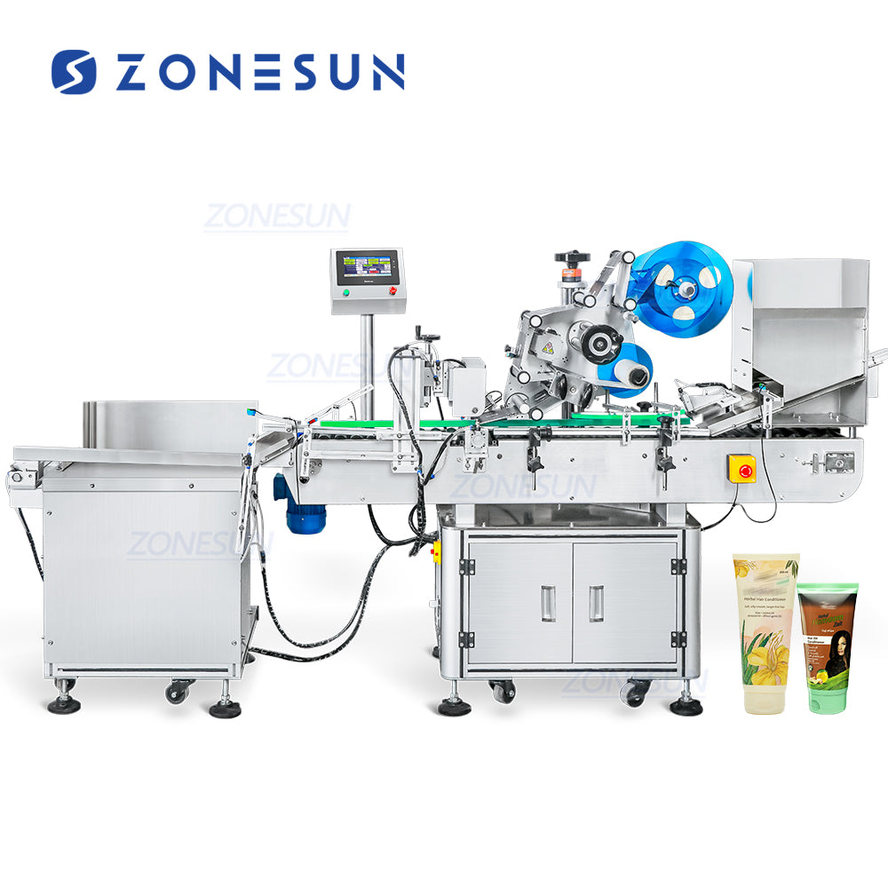 ZONESUN ZS-TB160H Horizontal Self-adhesive Sticker Sauce Condiment Shampoo Hand Cream Plastic Soft Tube Labeling Machine