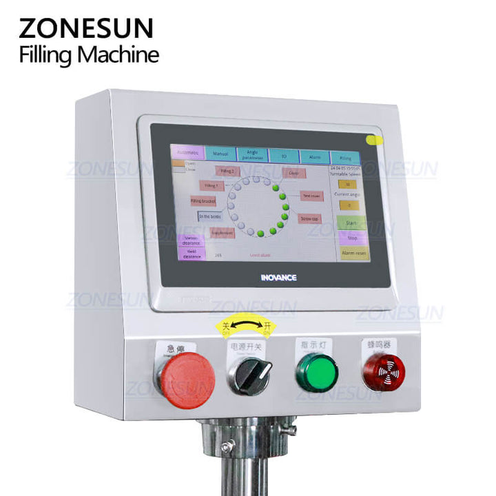 ZONESUN ZS-AFC34 مضخة مكبس عالية السرعة زجاجة صغيرة شراب العسل قطعة واحدة ماكينة تعبئة وتغطية