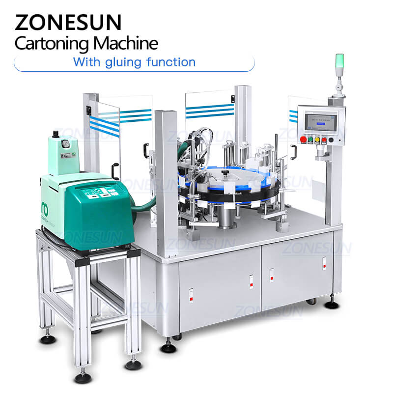 vertical cartoning machine with hot gluing function