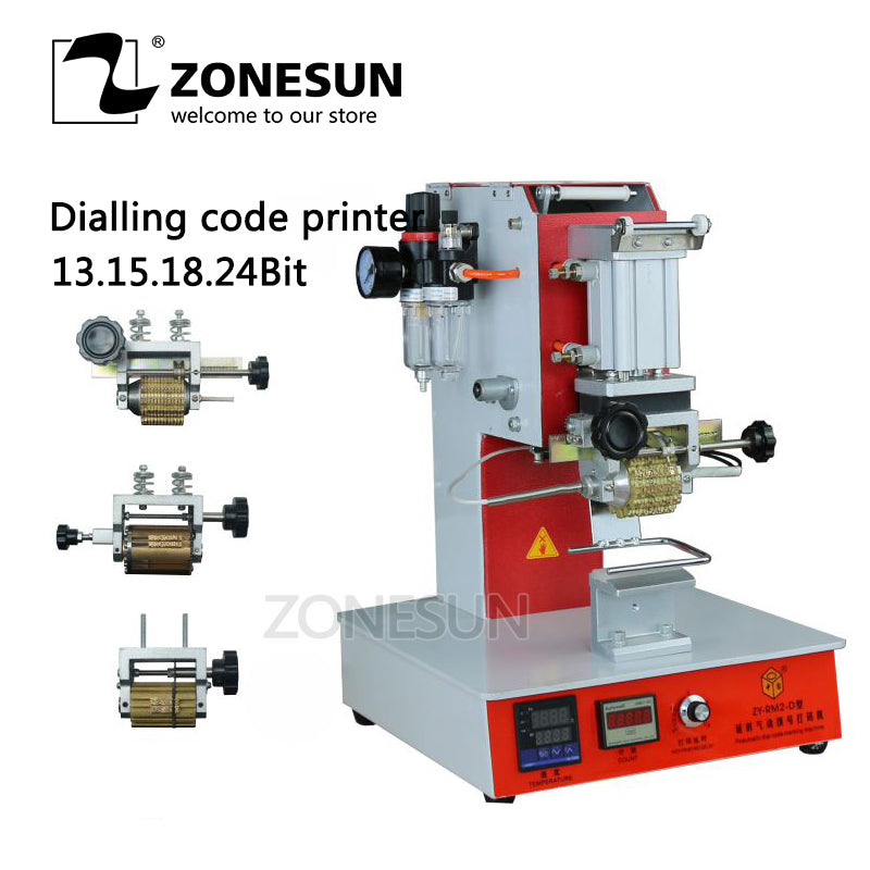 ZONESUN ZY-RM2-DP Pneumatic Dialling code printer,Dial coding machine,Automatic Stamping Machine,leather LOGO Creasing machine - ZONESUN TECHNOLOGY LIMITED