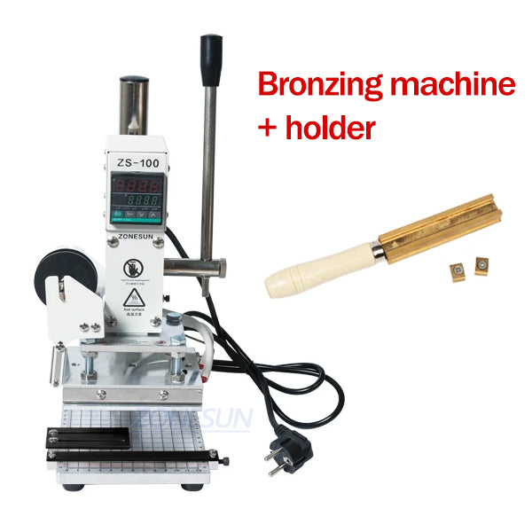 ZS-100 New Embossing Manual Hot Foil Stamping Machine For Leather Paper  Wood With Measure Line Letters Hot Foil Stamping Machine