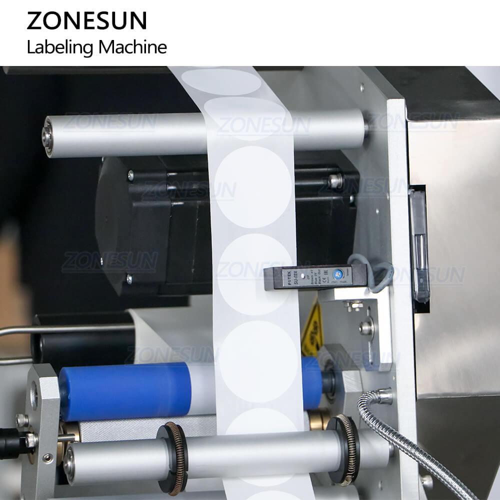 ZS-TB822P Automate Automate Auto-Adezive Valee cu plastic Round Capace de sticlă de plastic Side și corp de etichetare laterală pentru corp pentru gem de miere