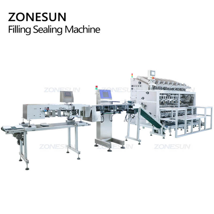 ZS-MS8TGF High Speed ​​Automatic 8 Heads Premade Pouch Beauty Cosmetics Facial Mask Foot Ferming Scelling and Packaging Machine