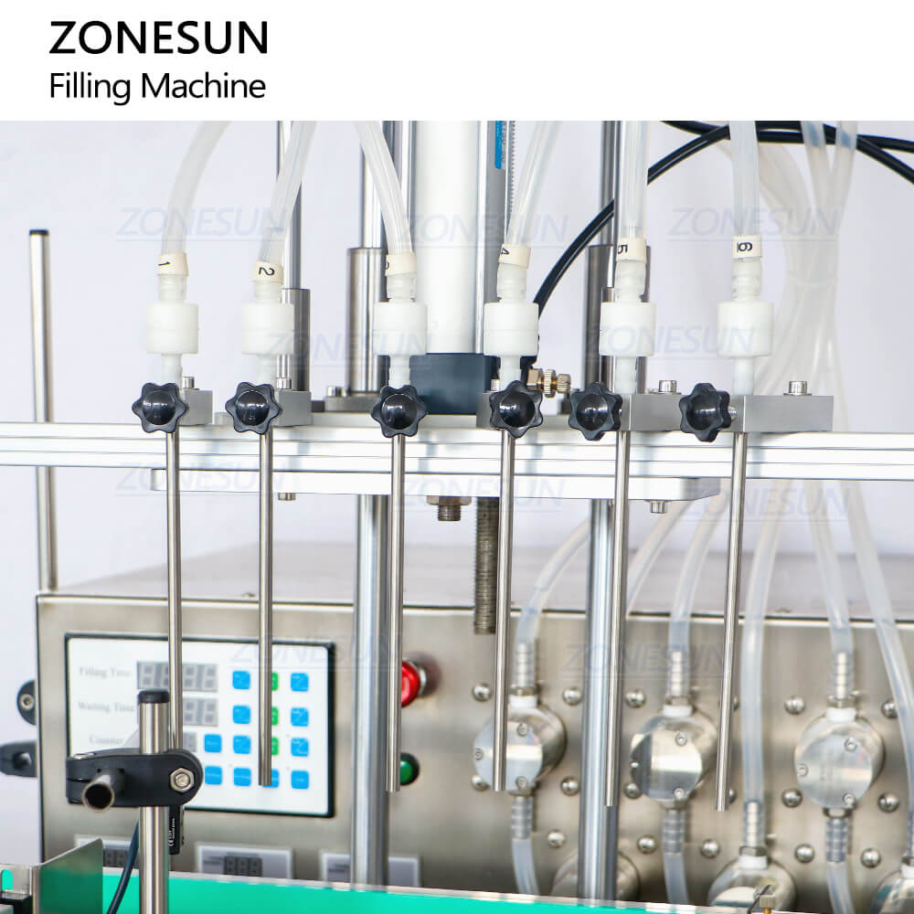 ZS-VTMP6P automat 6 capete Soluție de îngrijire a pompei magnetice Mașină de umplere a lichidului pentru ulei esențial de cerneală