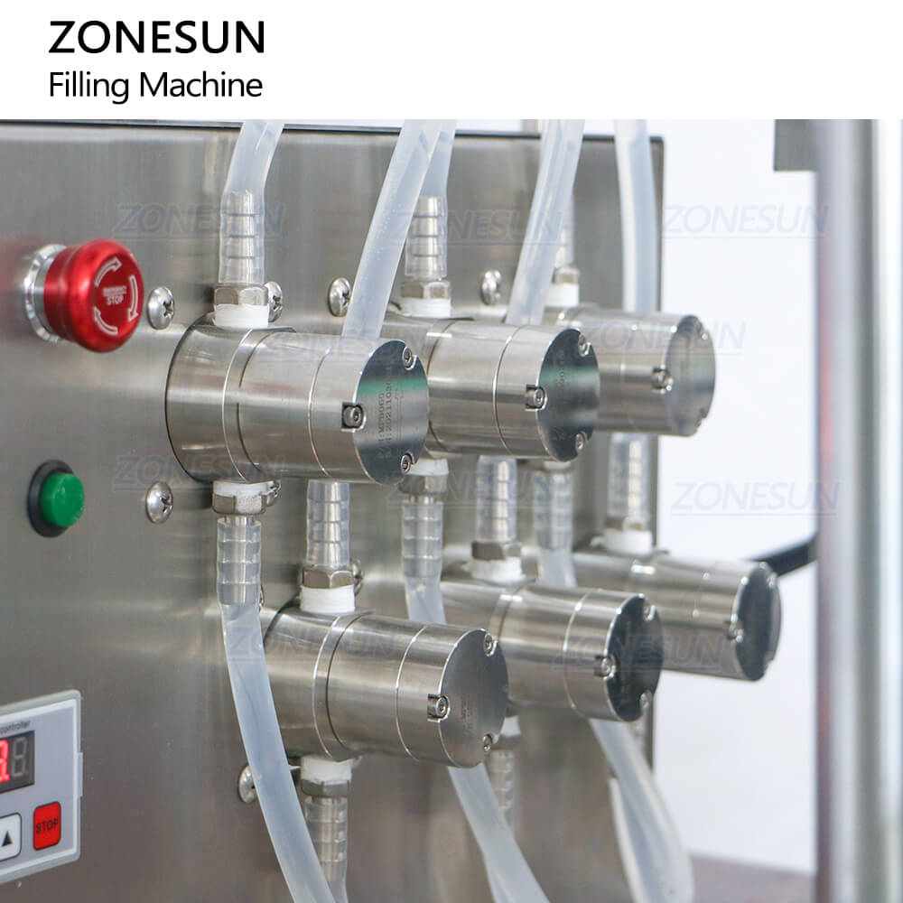 ZS-VTMP6P automat 6 capete Soluție de îngrijire a pompei magnetice Mașină de umplere a lichidului pentru ulei esențial de cerneală