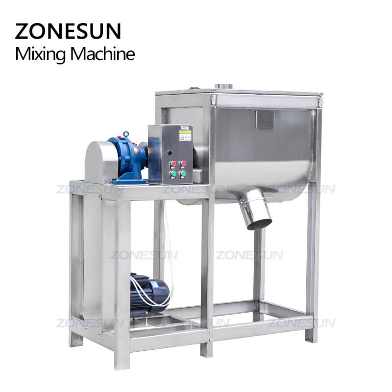 ZS-BM200 Horizontal Acrylic Dry Powder Ribbon Blender Spice Powder Mixer  Tank Mixing Machine