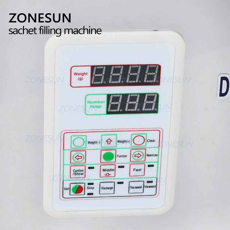 control panel of 2-200g powder filling machine