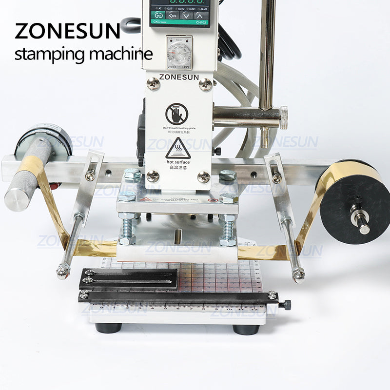 ZONESUN Digital Automatic Leather Hot Foil Stamping Machine Manual Embossing Tool 300W Creasing Wood Paper PVC Card Printer DIY - ZONESUN TECHNOLOGY LIMITED