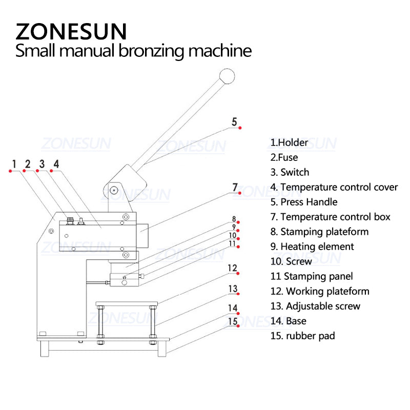 Hot Foil Stamping Machine Embossing Logo Trademark Manual Bronzing