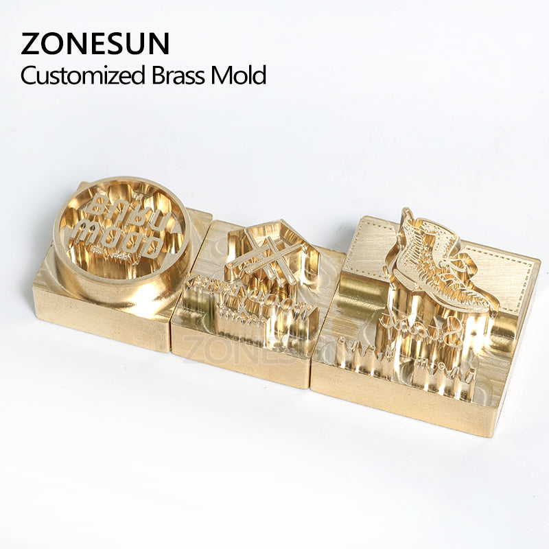 ZONESUN 8mm Custom Logo Brass Stamp For Foil Stamping Leather Wood Bread  Food